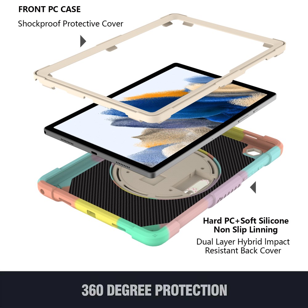 Galaxy Tab A8 Skal Hybrid Shockproof Kickstand Colorful