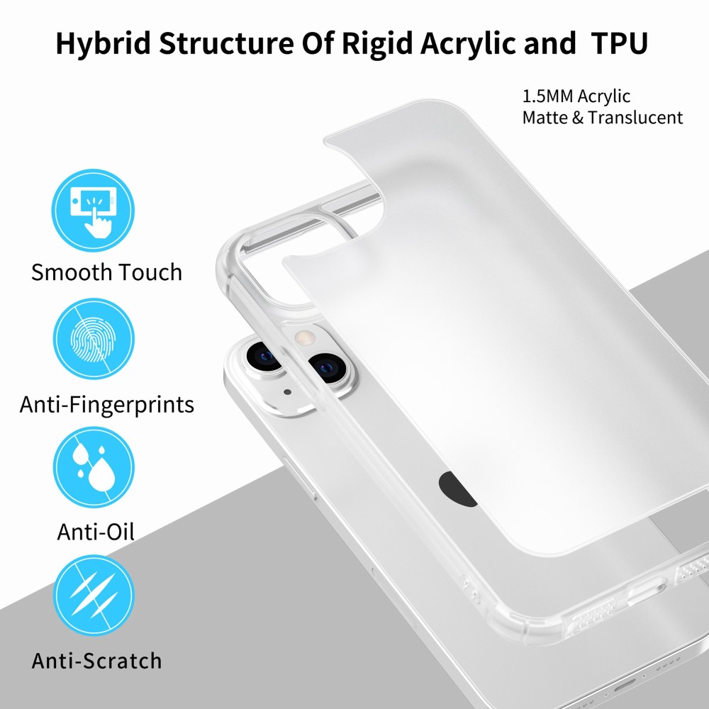LEEU DESIGN iPhone 14 Plus Skal AirBag Hybrid Matt Transparent