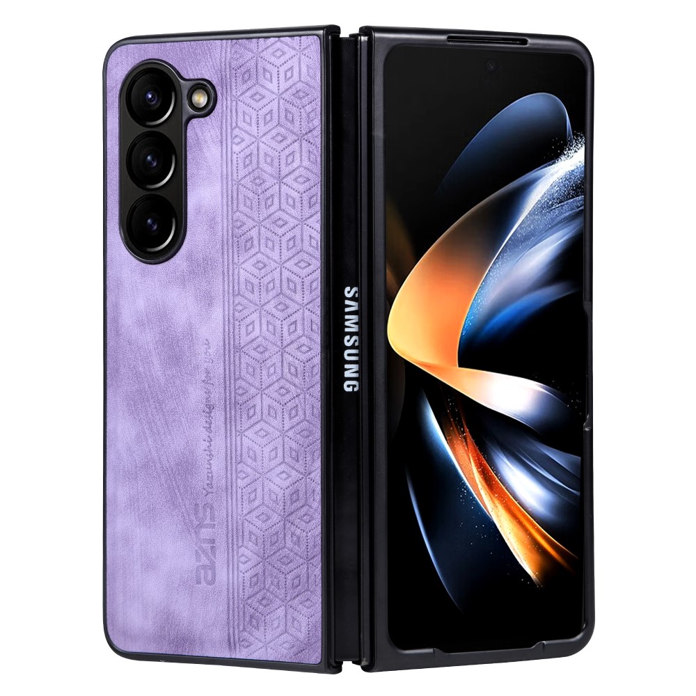 AZNS Galaxy Z Fold 5 Fodral Med Tryck Lila