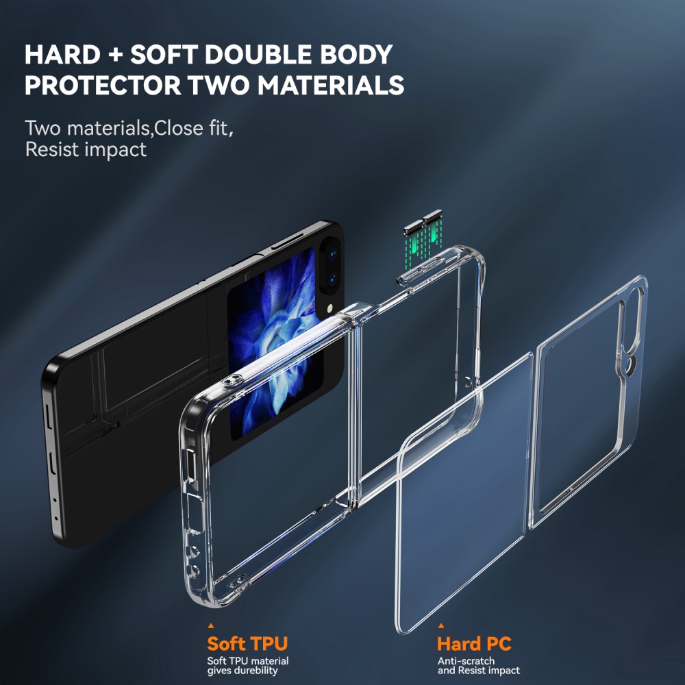 Samsung Galaxy Z Flip 5 Skal Hybrid AirBag Transparent