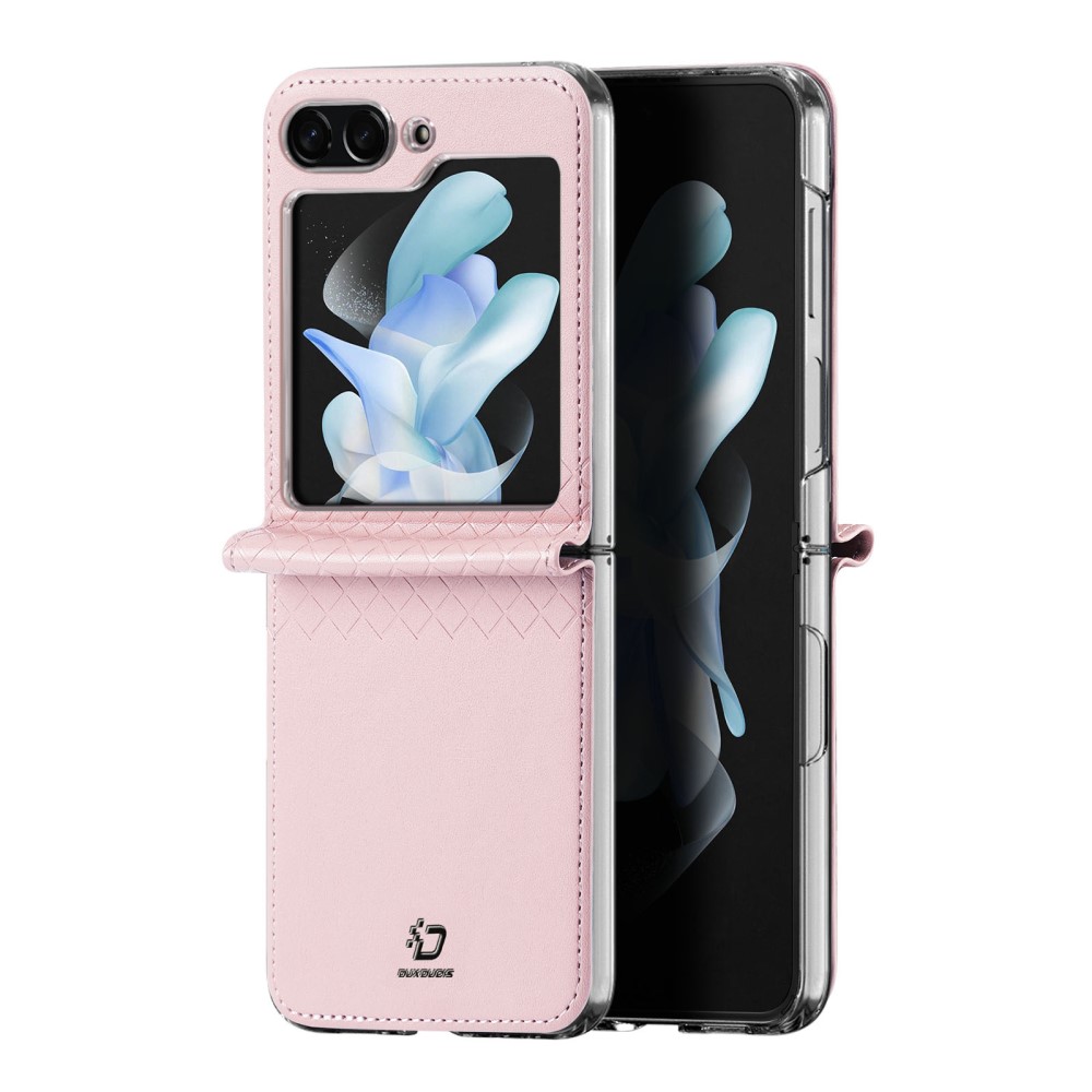 DUX DUCIS Galaxy Z Flip 5 Skal Bril PU-Läder Rosa