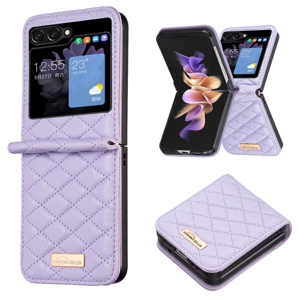 Samsung Galaxy Z Flip 5 Skal Diamond Textur Lila