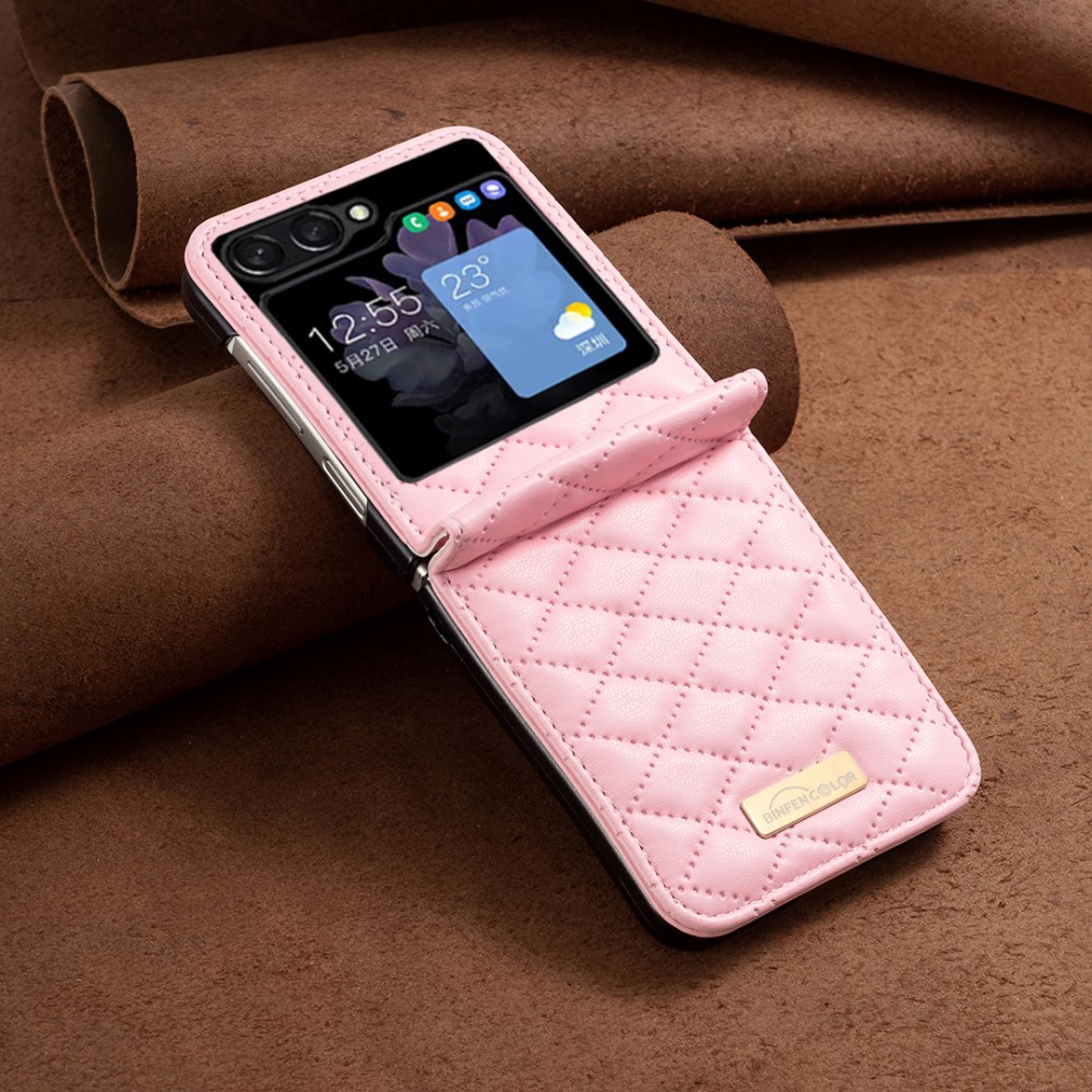 Samsung Galaxy Z Flip 5 Skal Diamond Textur Rosa