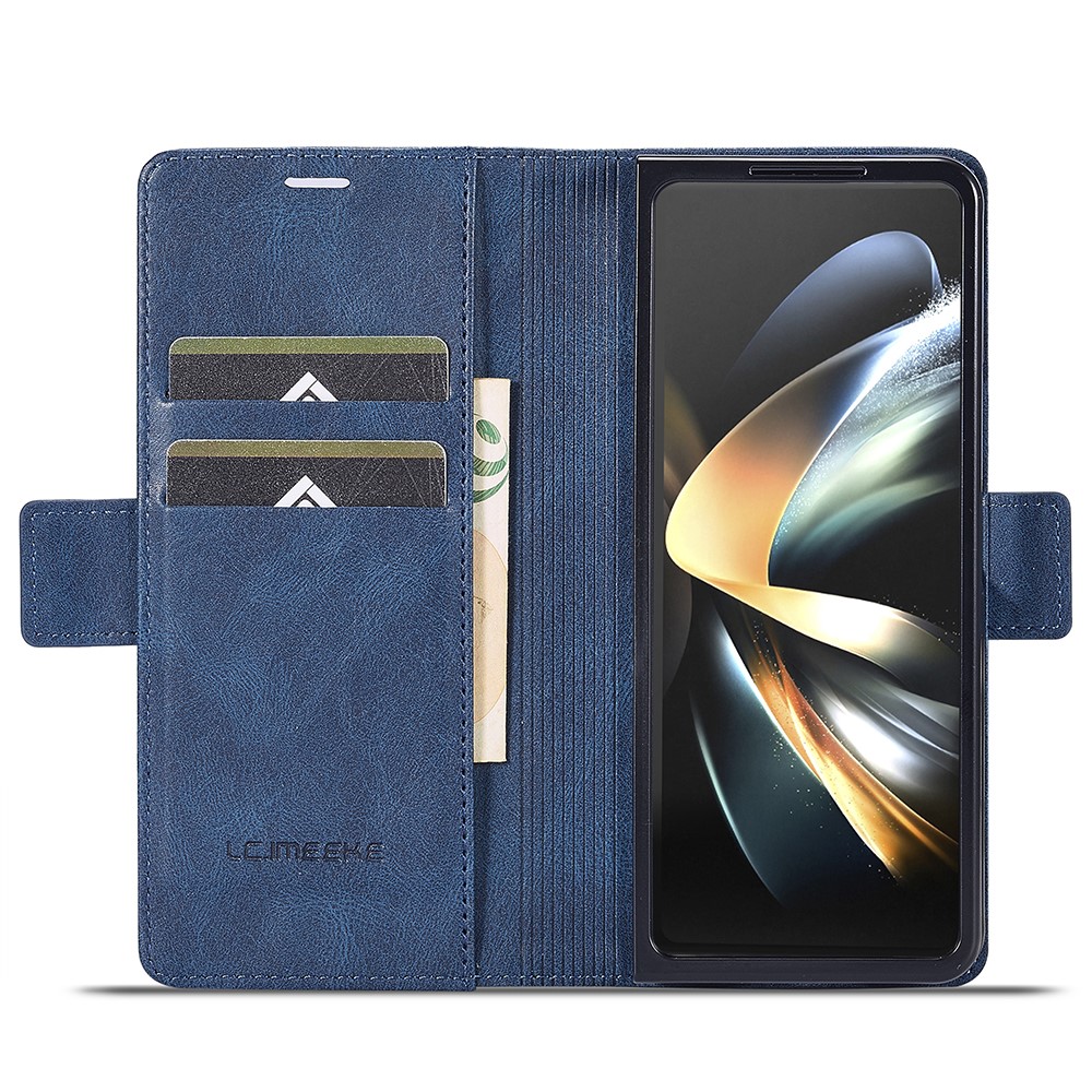 LC.IMEEKE Galaxy Z Fold 5 Fodral RFID Läder Blå