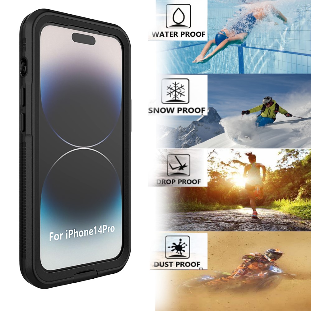 iPhone 14 Pro Skal IP68 360 Vattentät Svart