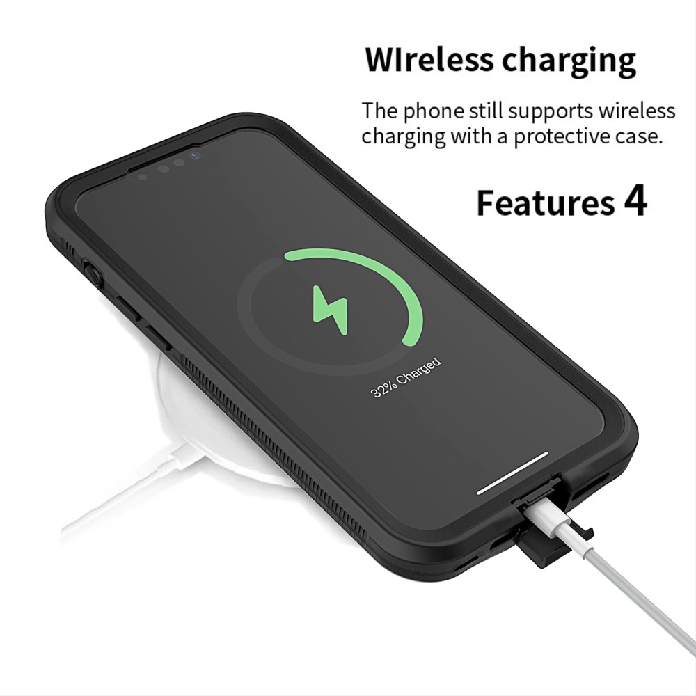 iPhone 14 Pro Skal IP68 360 Vattentät Svart