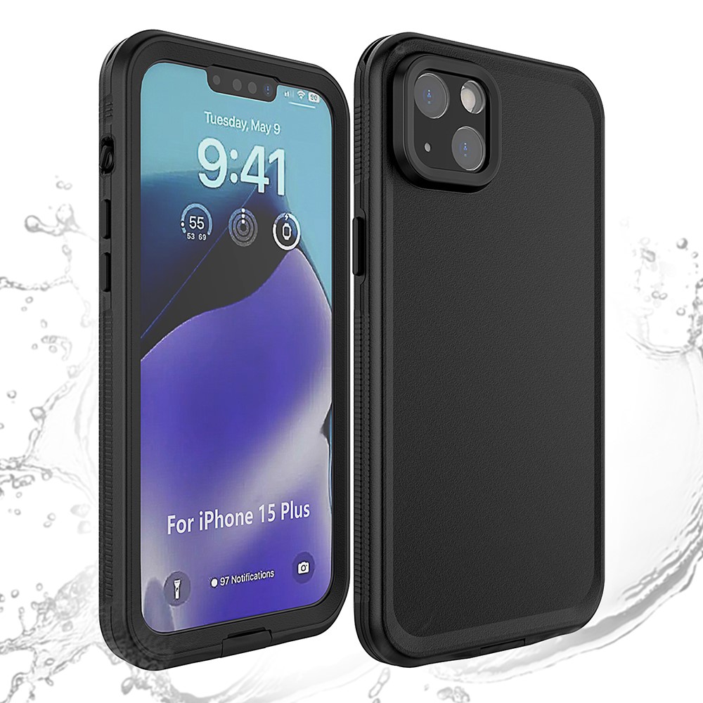 iPhone 15 Plus Skal IP68 360 Vattentät Svart