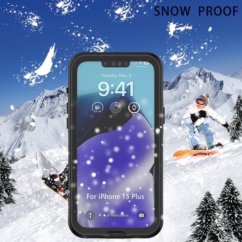 iPhone 15 Plus Skal IP68 360 Vattentät Svart