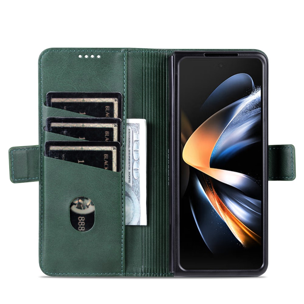 AZNS Galaxy Z Fold 5 Fodral PU-Läder Grön