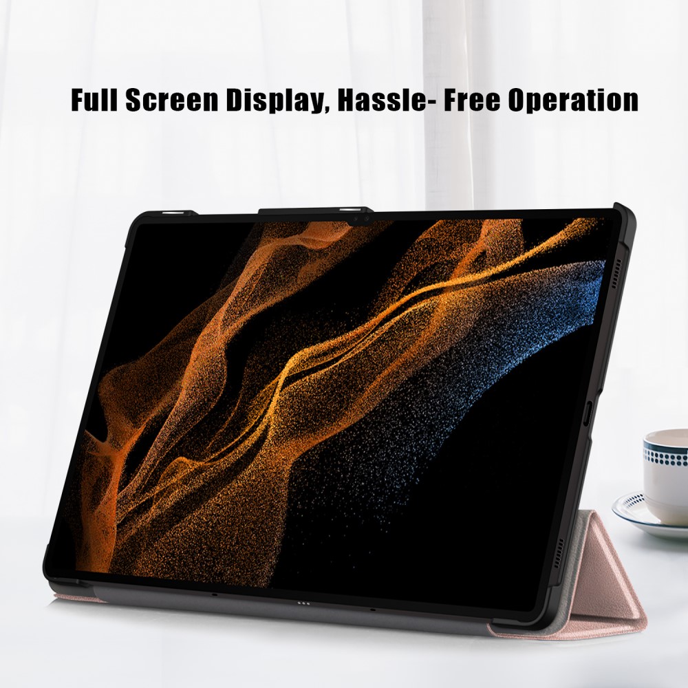 Samsung Galaxy Tab S9 Ultra Fodral Tri-Fold Rosguld