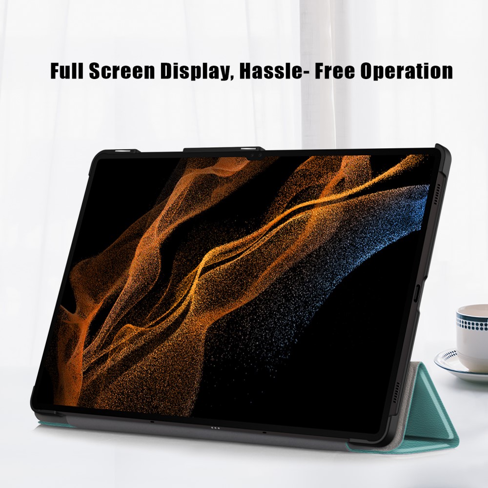 Samsung Galaxy Tab S9 Ultra Fodral Tri-Fold Svartgrn