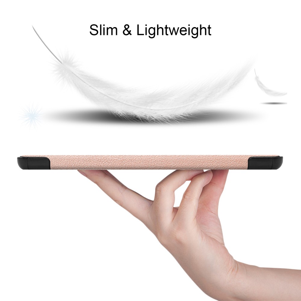 Samsung Galaxy Tab S9 Fodral Tri-Fold Lder Rosguld