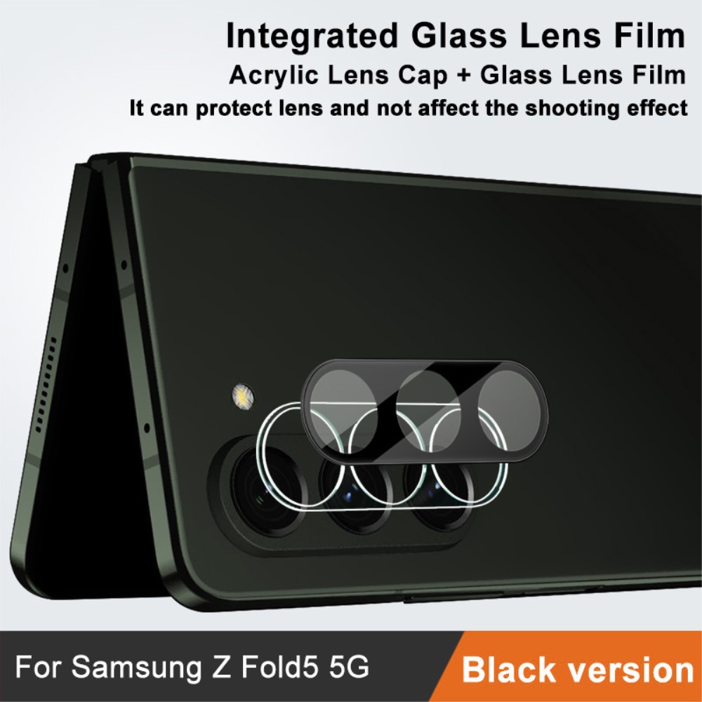 IMAK Galaxy Z Fold 5 Linsskydd Hrdat Glas Svart