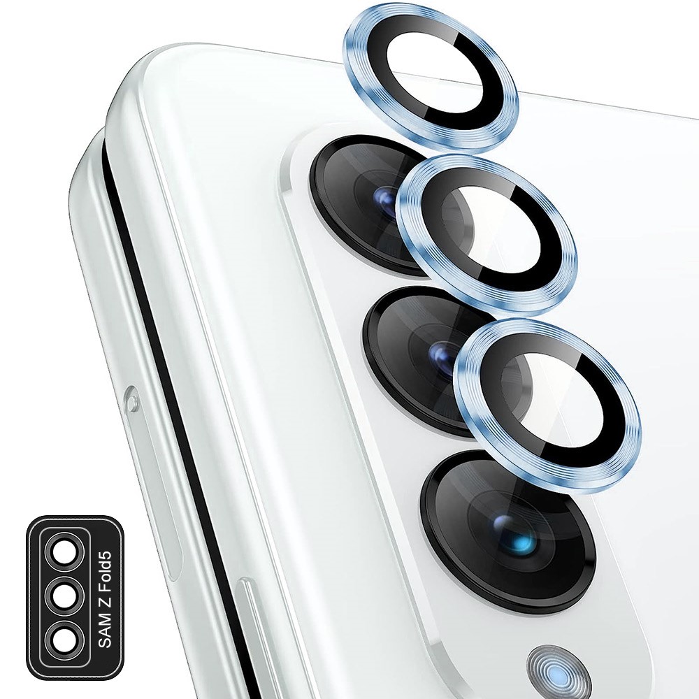 ENKAY Galaxy Z Fold 5 Linsskydd Aluminium Hrdat Glas Bl