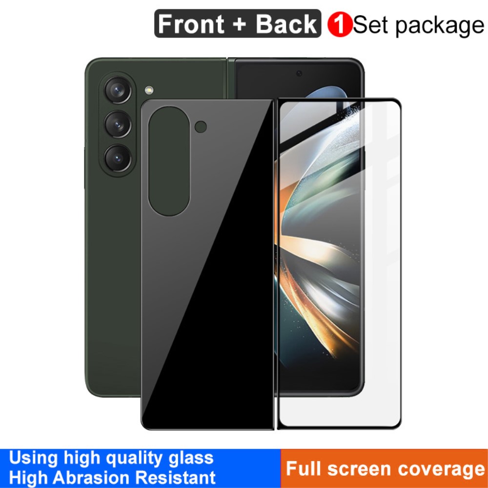 IMAK Galaxy Z Fold 5 Skärmskydd Front/Bak Härdat Glas Svart