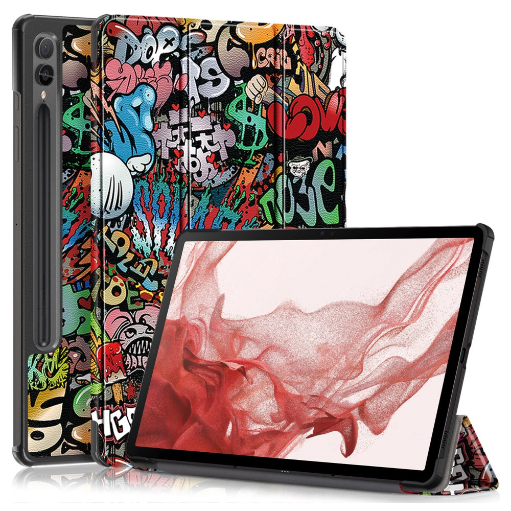 Samsung Galaxy Tab S9 Plus Fodral Lder Graffiti