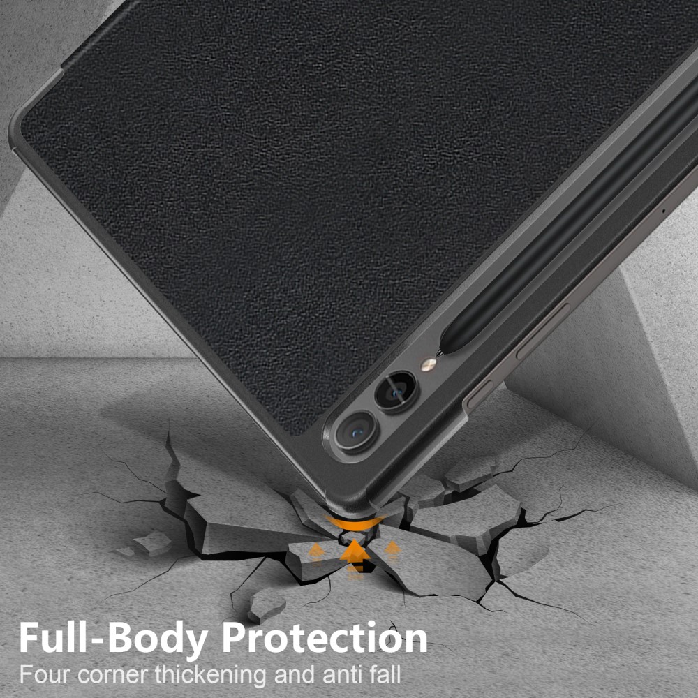 Samsung Galaxy Tab S9 Plus Fodral Lder Svart