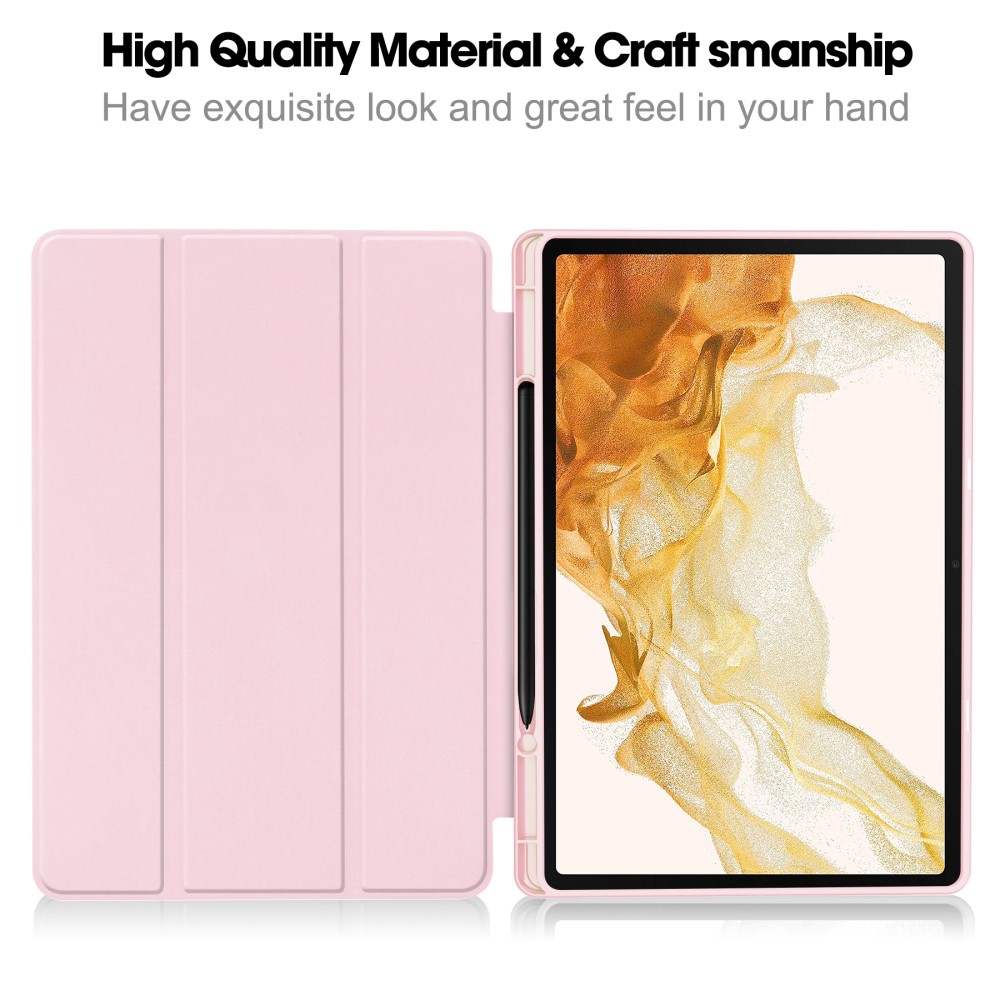 Samsung Galaxy Tab S9 Plus Fodral Tri-Fold Pennhllare Rosa