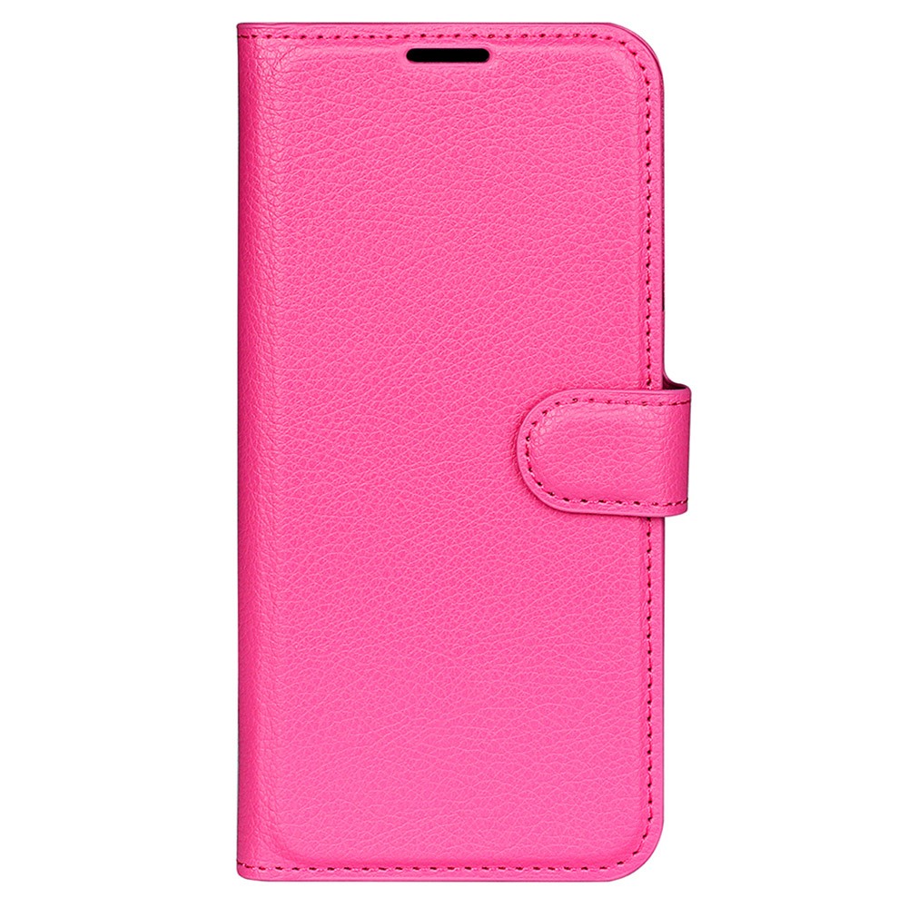 iPhone 15 Fodral Litchi Textur Rosa