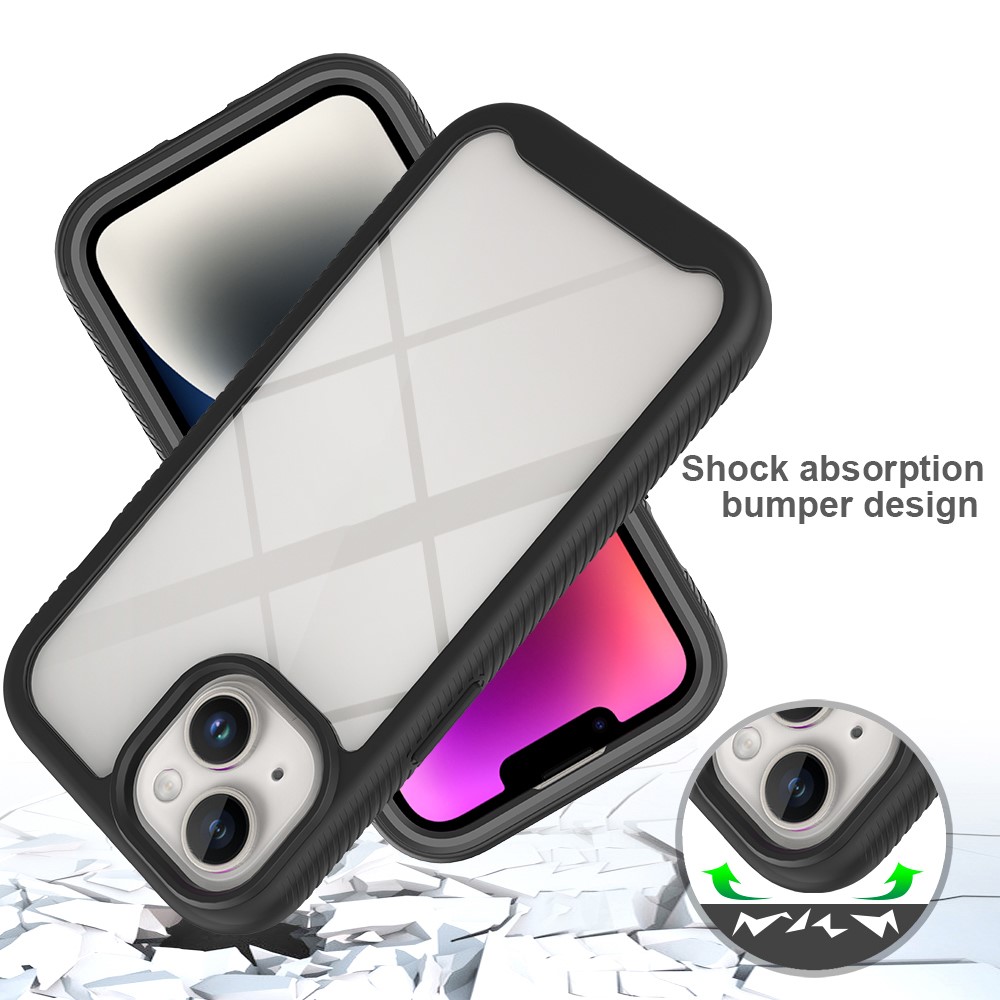 iPhone 15 Skal Shockproof Med Frontram Ljus Bl