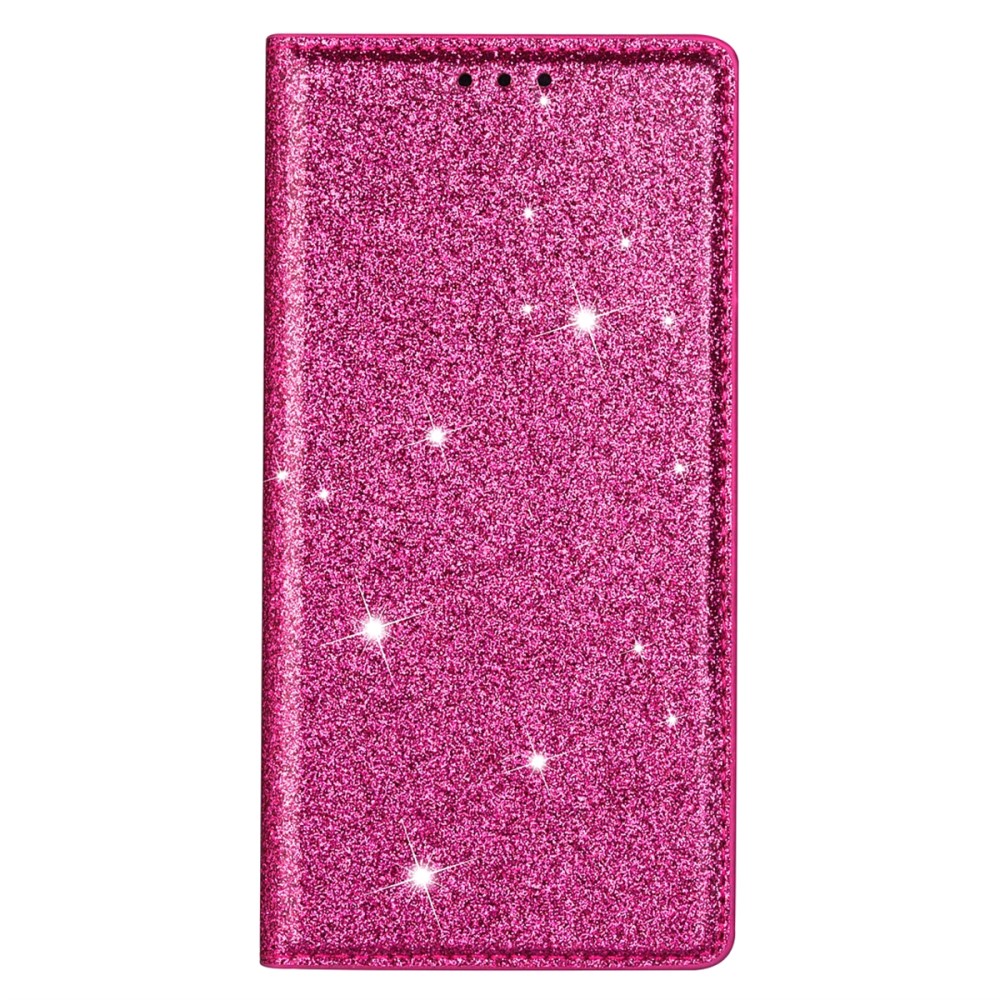 iPhone 15 Fodral Flip Glitter Rosa