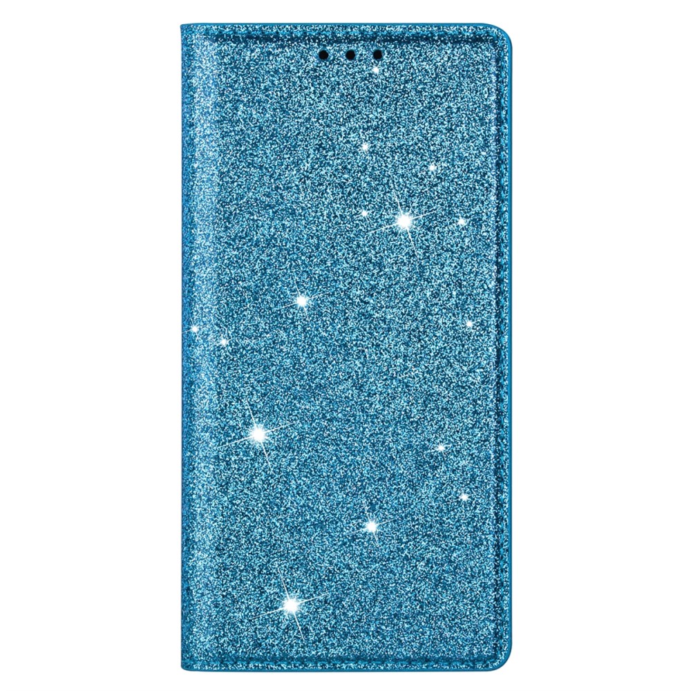 iPhone 15 Fodral Flip Glitter Blå