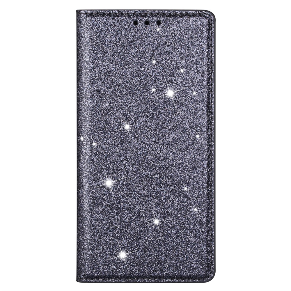 iPhone 15 Fodral Flip Glitter Grå