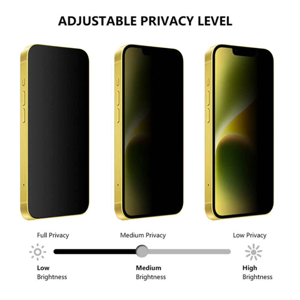 RURIHAI iPhone 15 Skrmskydd Hrdat Glas Privacy