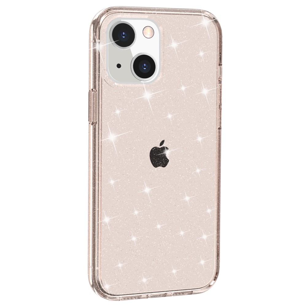 iPhone 15 Plus Skal Hybrid Glitter Guld