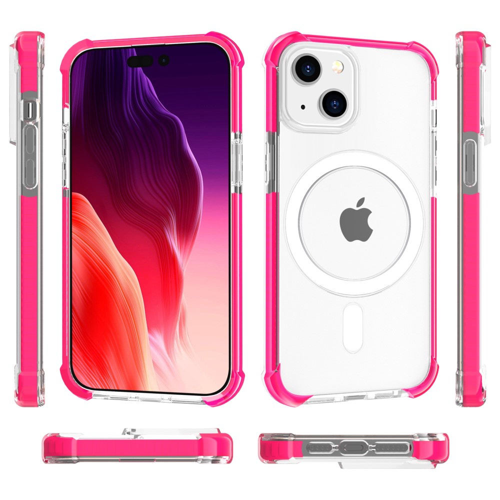 iPhone 15 Plus Skal MagSafe Shockproof Hybrid Rosa