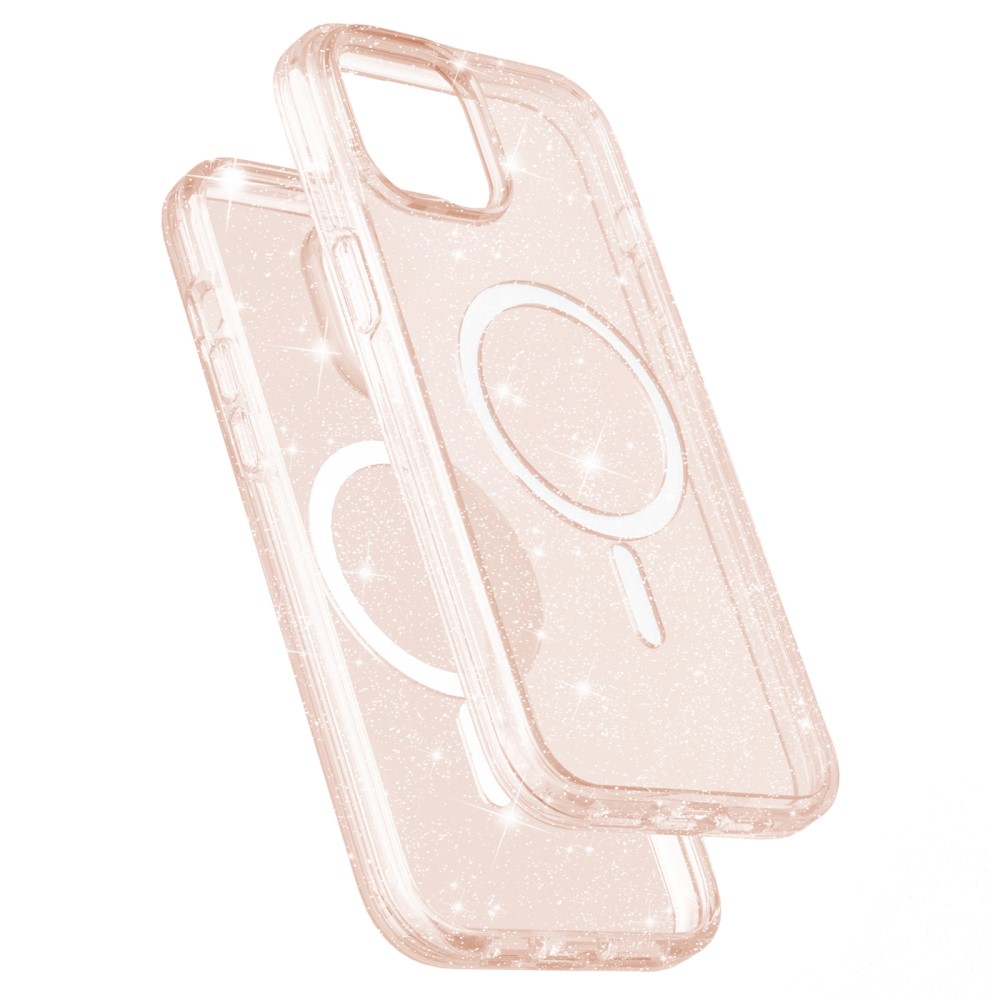 iPhone 15 Plus Skal MagSafe Hybrid Glitter Guld
