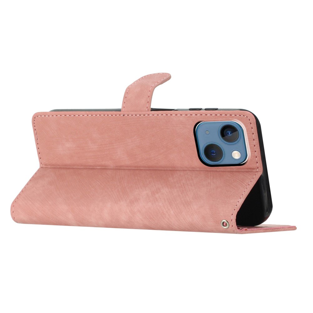 iPhone 15 Plus Fodral Skin Touch Läder Roséguld