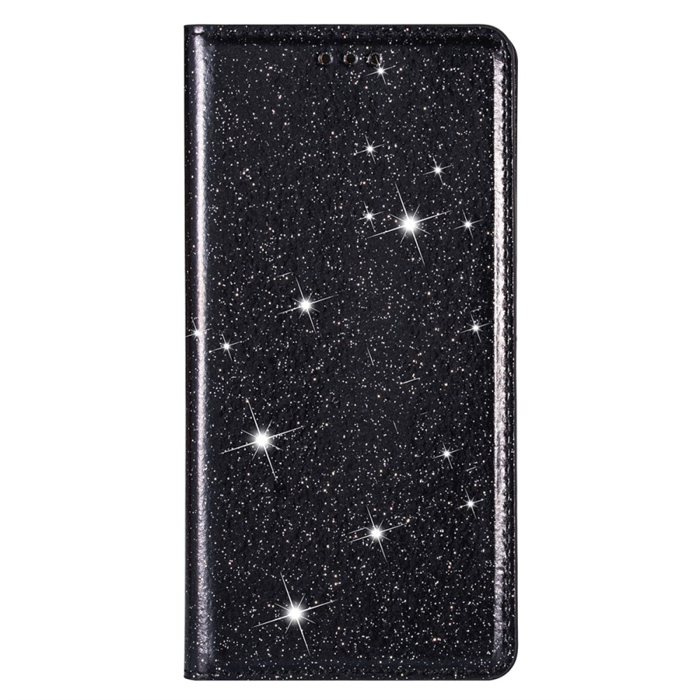 iPhone 15 Plus Fodral Flip Glitter Svart