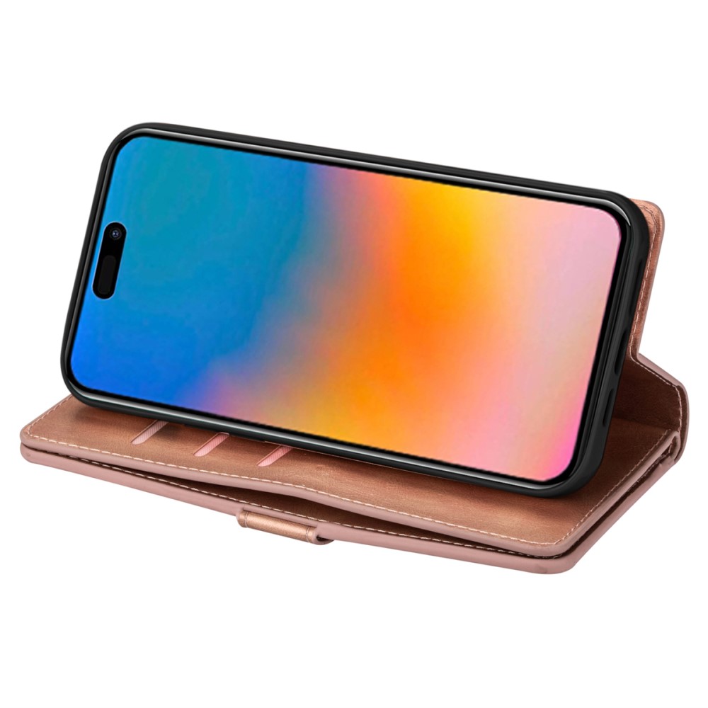 iPhone 15 Plus Multifunktionellt Fodral Roséguld