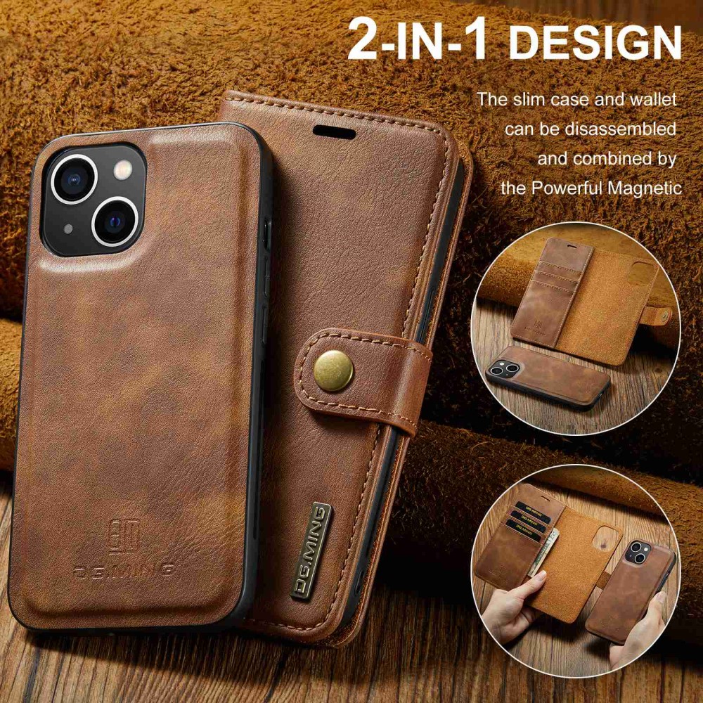 DG.MING iPhone 15 Plus 2in1 Magnet Fodral / Skal Brun