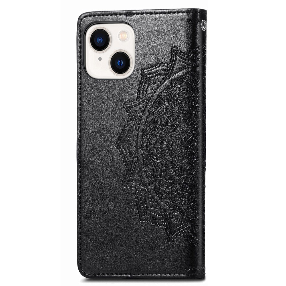 iPhone 15 Plus Fodral Mandala Lder Svart