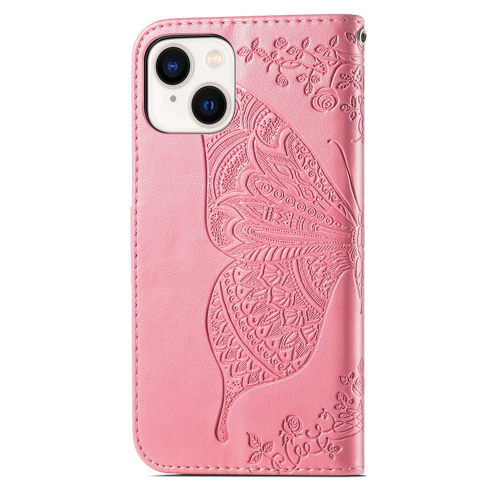 iPhone 15 Plus Fodral Med Fjril Tryck Rosa