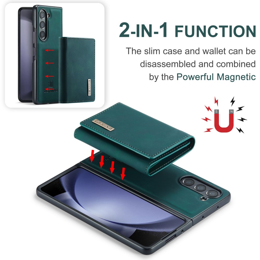 DG.MING Galaxy Z Fold 5 Skal 2in1 Magnetisk Avtagbart Kortfack