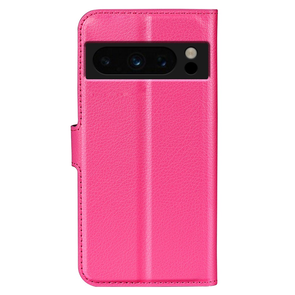 Google Pixel 8 Pro Fodral Litchi Textur Rosa