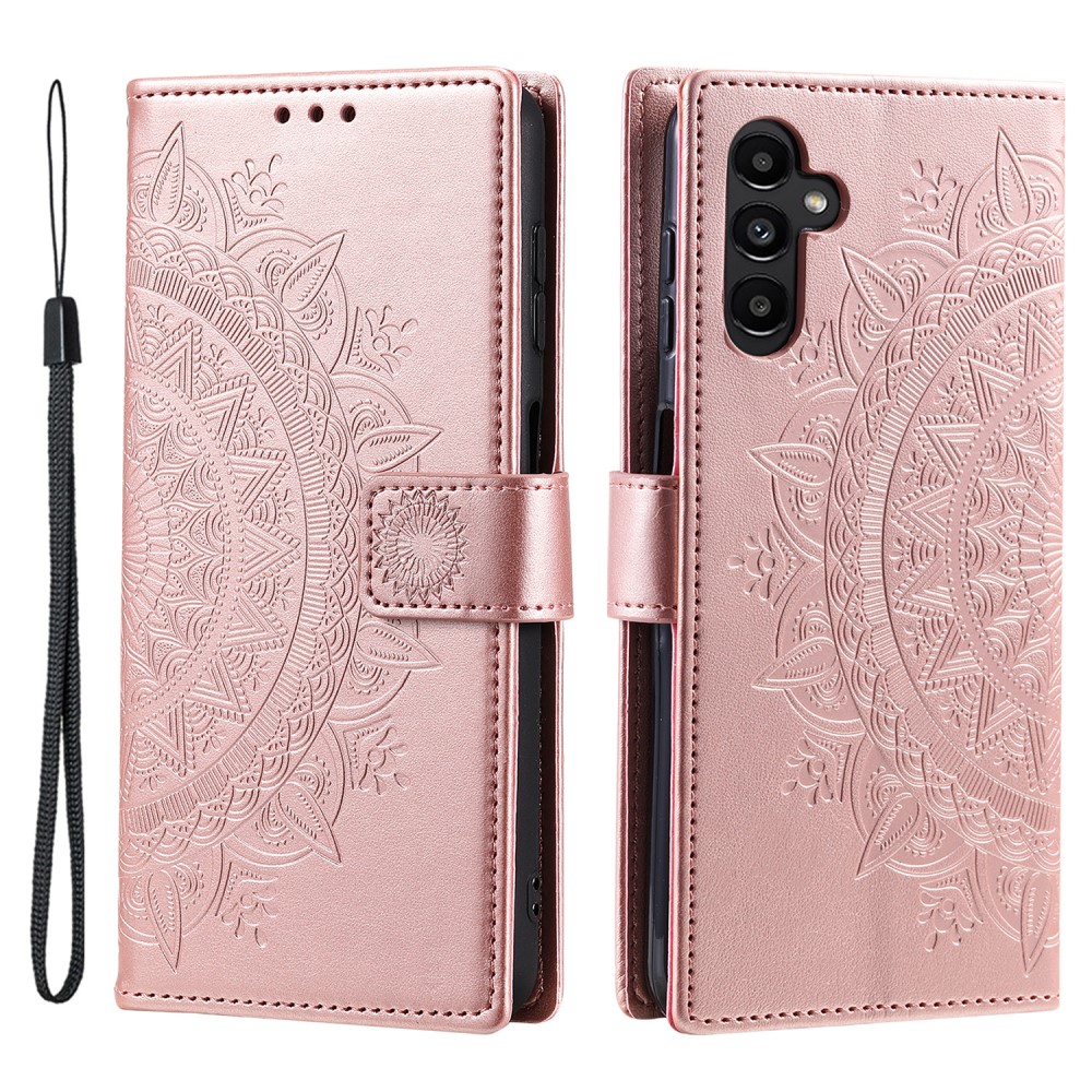 Samsung Galaxy S23 FE Fodral Mandala Läder Roséguld