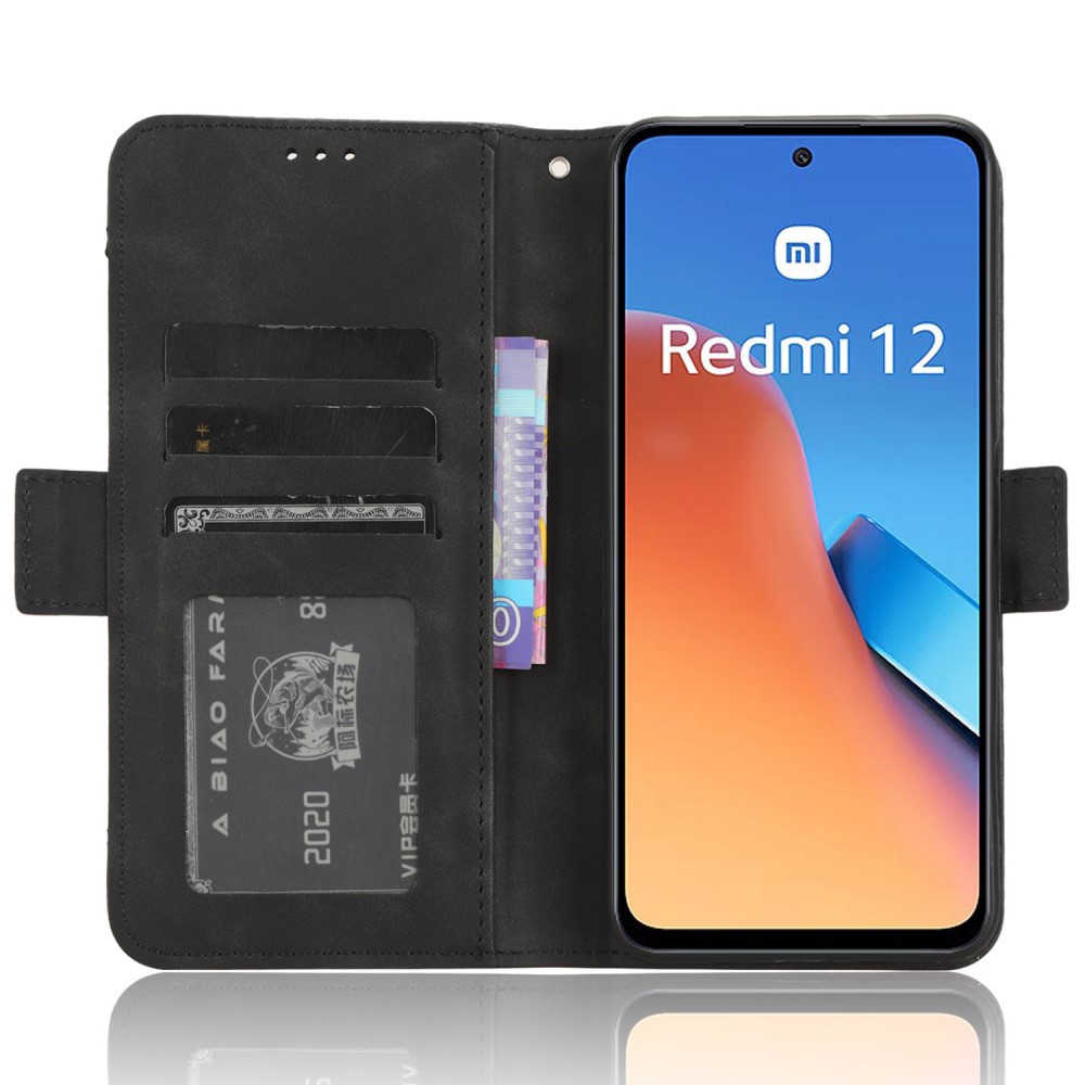 Xiaomi Redmi 12 5G/4G Fodral Med Avtagbart Kortfodral Svart