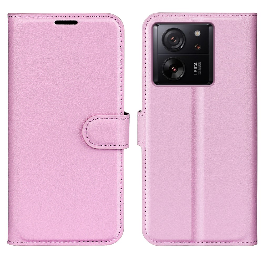 Xiaomi 13T / 13T Pro Fodral Litchi Läder Ljus Rosa