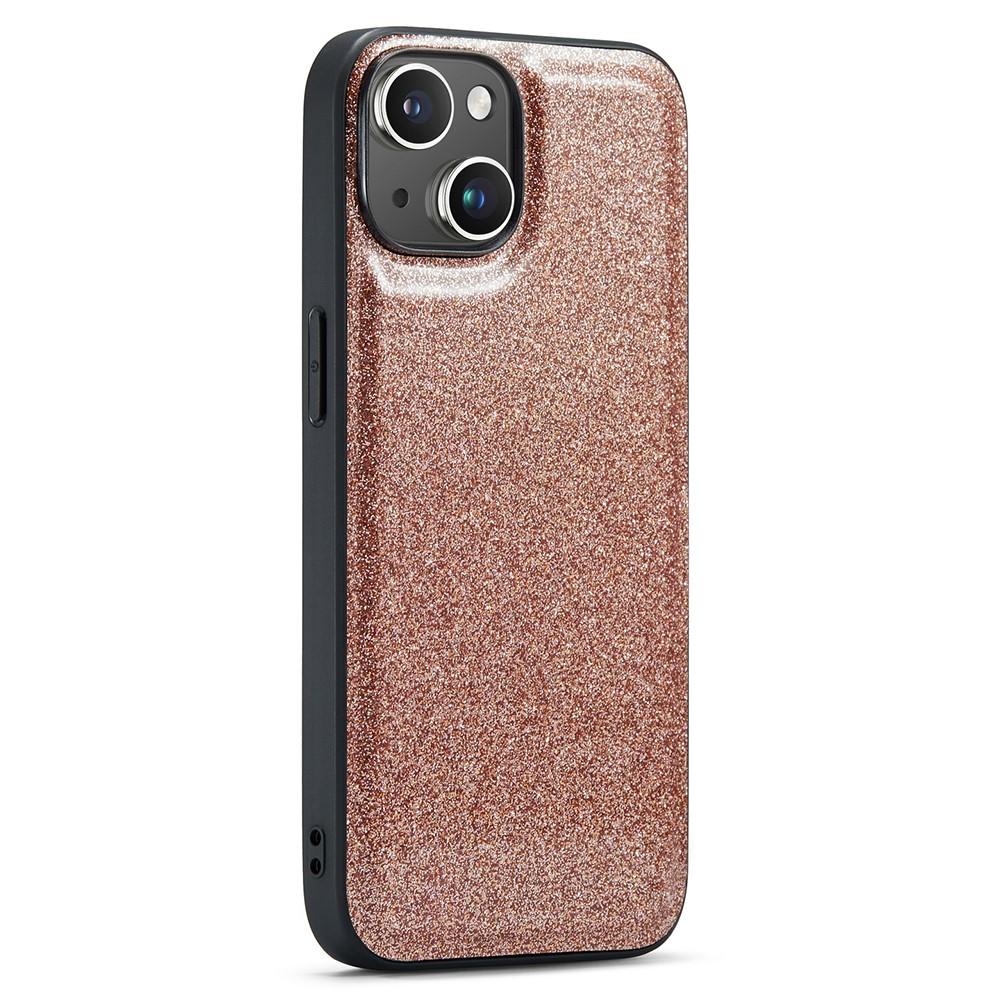 DG.MING iPhone 13 Skal Lder Glitter Guld