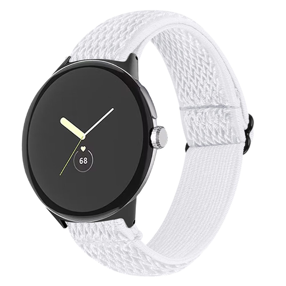 Google Pixel Watch / Watch 2 Justerbart Nylon Armband Vit