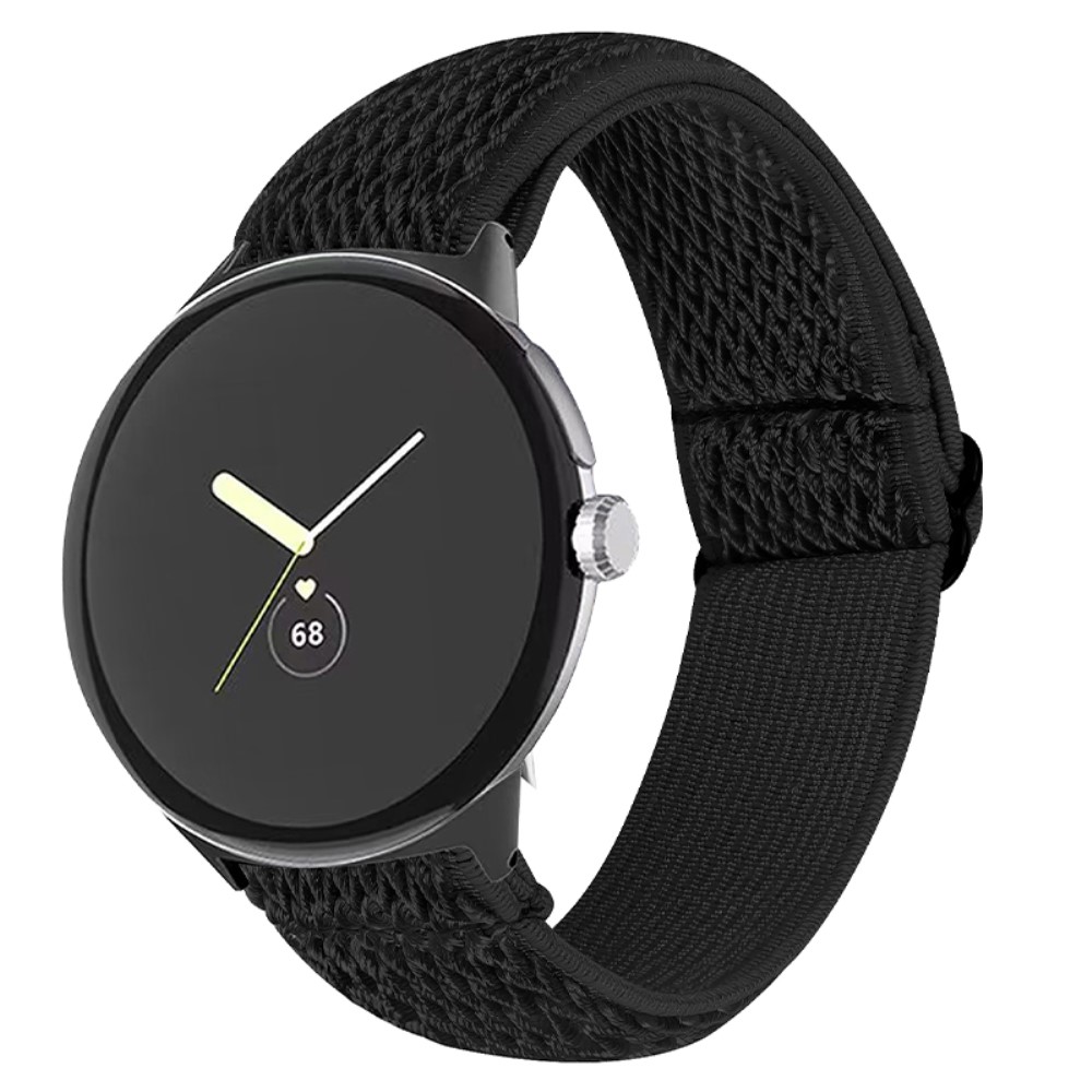 Google Pixel Watch / Watch 2 Justerbart Nylon Armband Svart