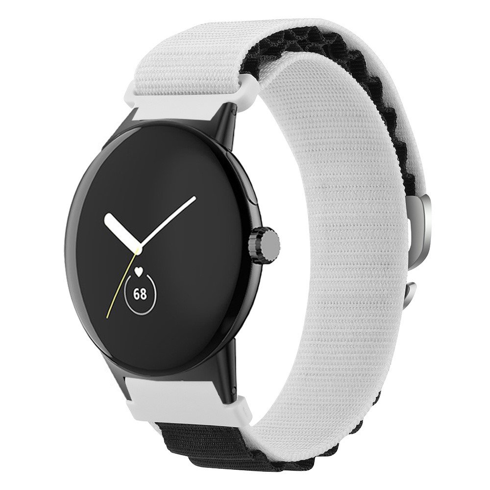 Google Pixel Watch / Watch 2 Armband Nylon Pro Vit/Svart