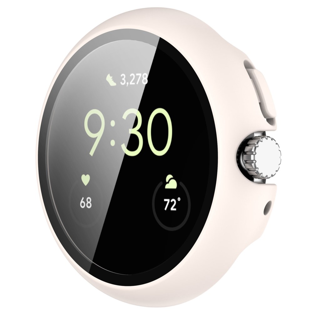 Google Pixel Watch / Watch 2 Skal Med Hrdat Glas Vit