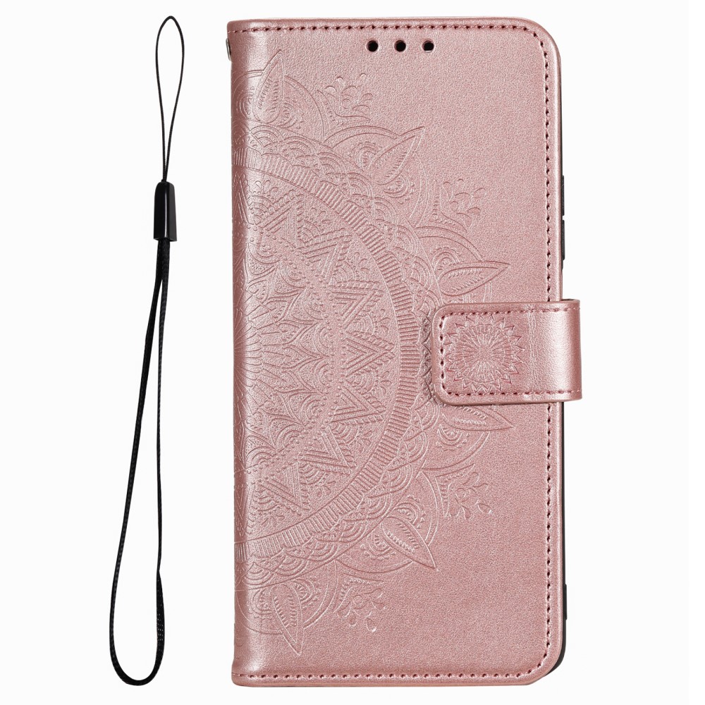 Motorola Moto G54 5G Fodral Mandala Läder Roséguld