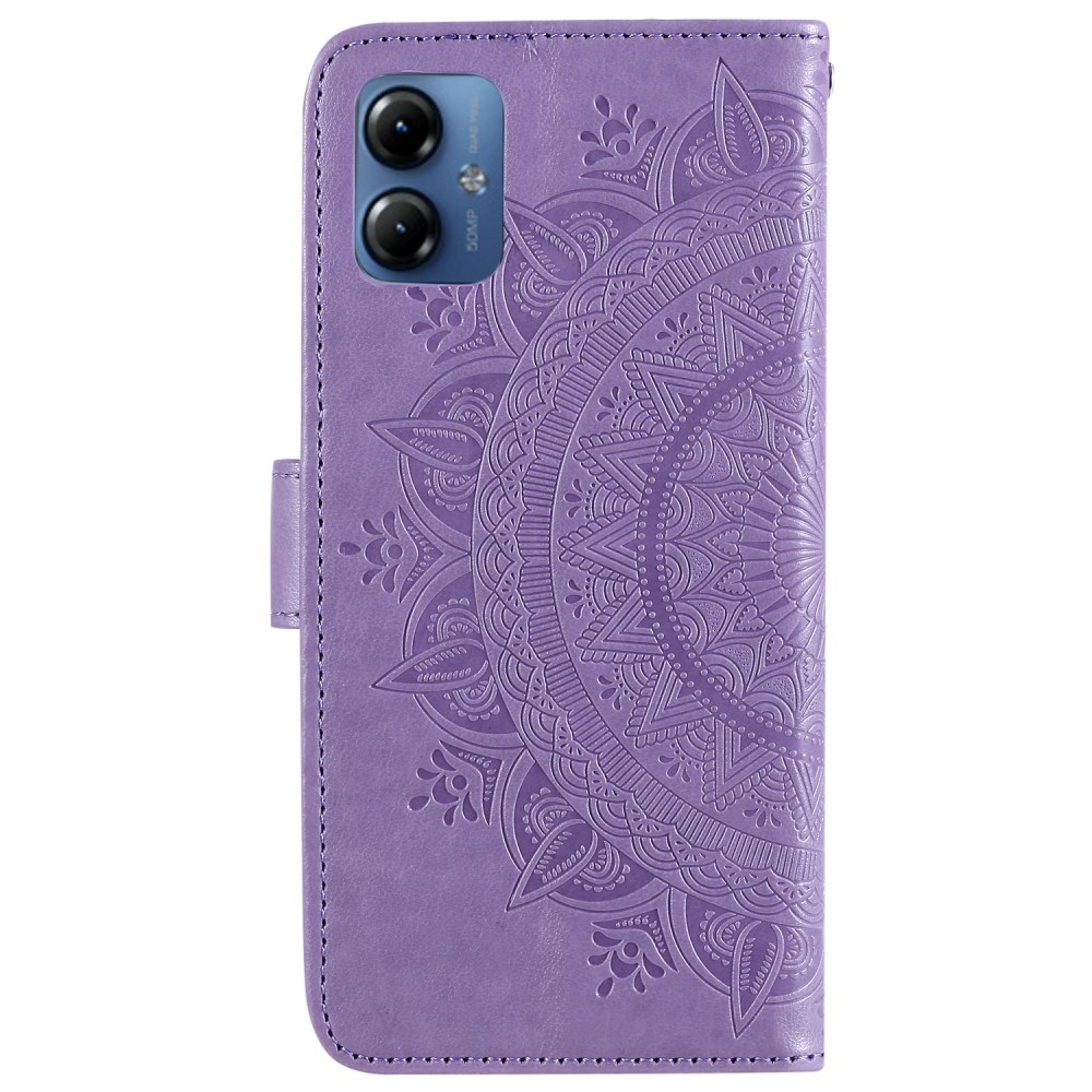 Motorola Moto G54 5G Fodral Mandala Lder Lila