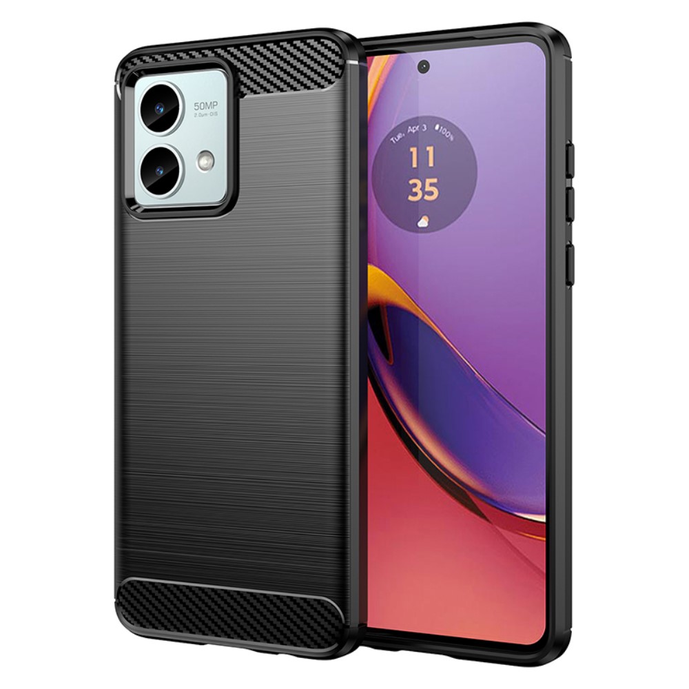 Motorola Moto G84 5G Skal Borstad Stl Textur Svart